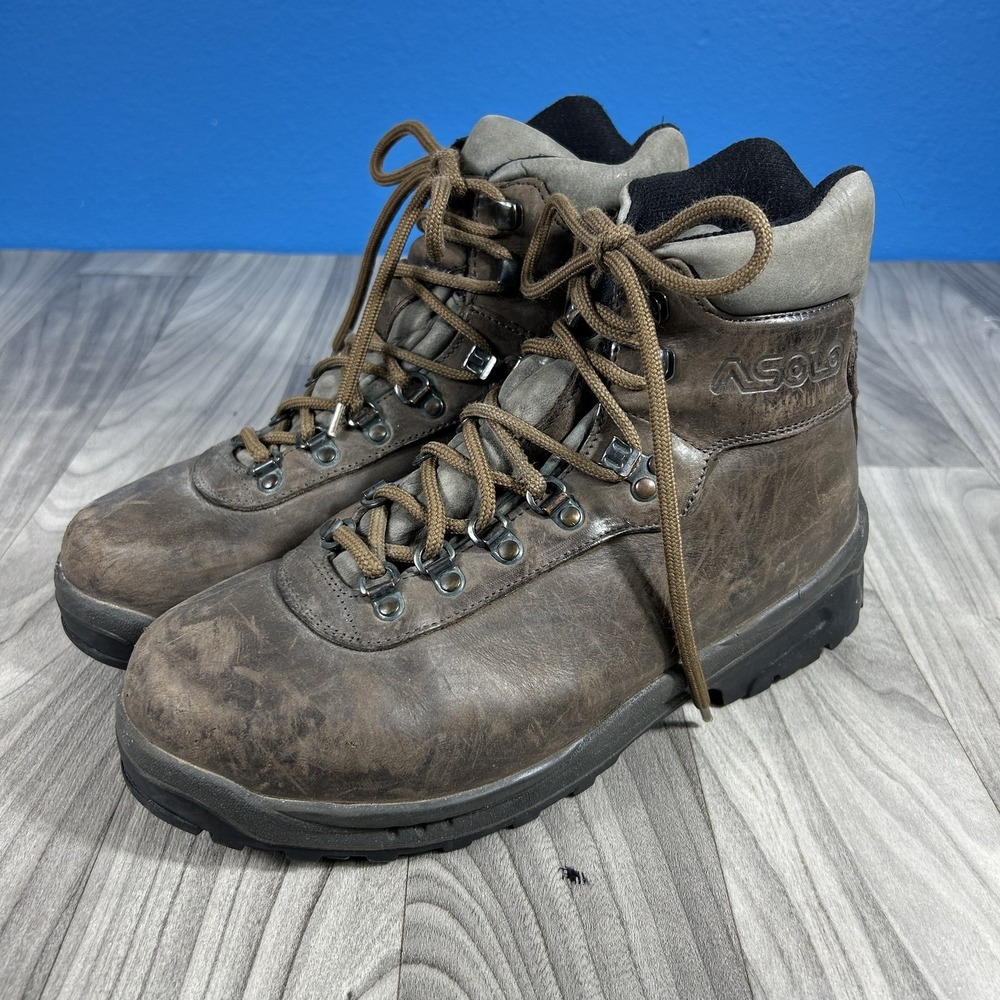 Asolo AFX 535 Hiking Boots Mens 9.5 Brown Leather Waterproof‎ Trail Trekking